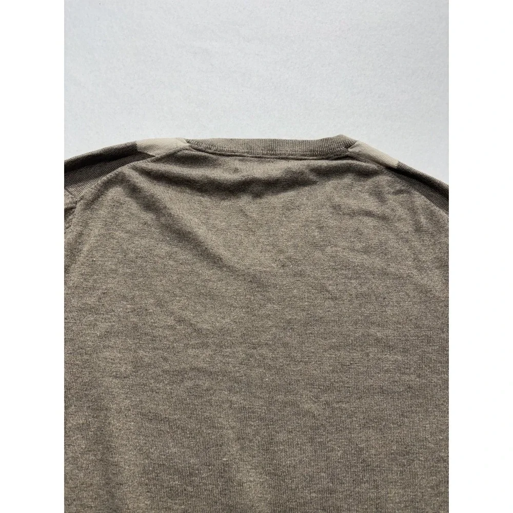 Banana Republic Sweater Mens Medium Brown Argyle V Neck Silk Blend Knit Pullover